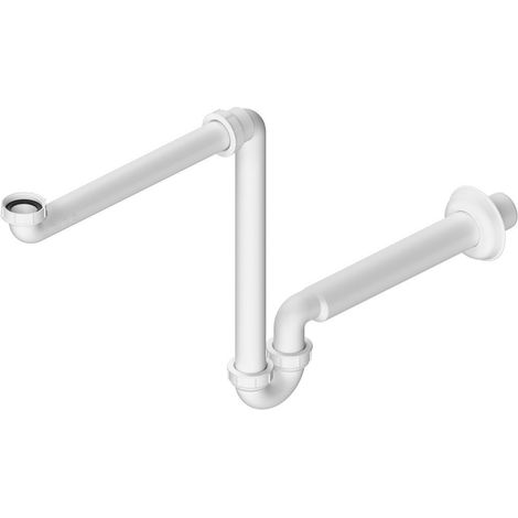 Siphon gain de place pour lavabo 5/4", DN32, blanc (1/3)