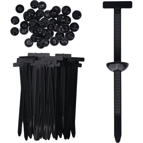 100 Stück universelle Nylon-Kabelbinder – für Autos – selbstsichernd und einfach zu montieren mit Stift- und Knotenverschluss – UV-beständig – 100 Stück (1/3)
