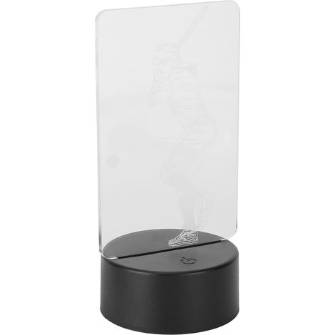 Veilleuse tactile 3D à motif de joueur de baseball, alimentée par USB ou piles, pour la maison (1/5)