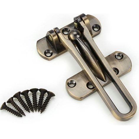 Loquet de verrouillage de porte de sécurité en alliage de zinc robuste pour porte d'htel à la maison (bronze) (1/5)