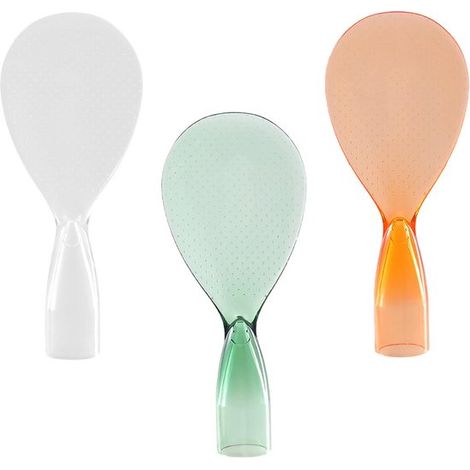 MTTProducts，Juego de cucharas para arroz，Cucharas antiadherentes para arroz，Higiénicas y elegantes，3 piezas，Para arroz y puré de patatas (1/5)