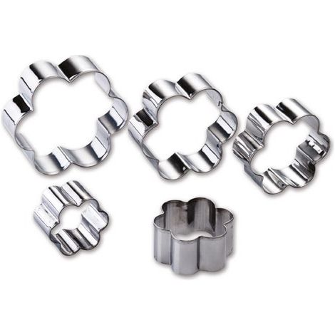 Set 5 Formine Tagliabiscotti in Acciaio Inox Forma Fiore Easy Dolce Ghidini (1/2)