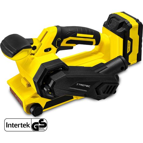 Trotec – Ponceuse à bande sans fil 20V – Vitesse réglable 1.030-3.020 min-1 – Pour ponçage bois, métal, plastique – Système d'aspiration intégré