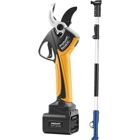 Tijeras de podar eléctricas, motor sin escobillas, batería de larga duración, con un mástil de 250 cm, dos baterías. (1/2)
