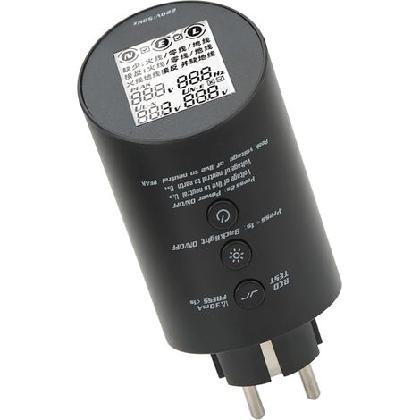 Testeur de prise électrique, testeur de tension pour prises, testeur de fuite de courant, écran LCD (1/5)