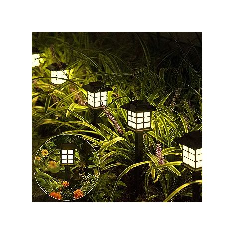 【12pcs】Solar Outdoor LED Lawn Light Warm White Light (1/3)