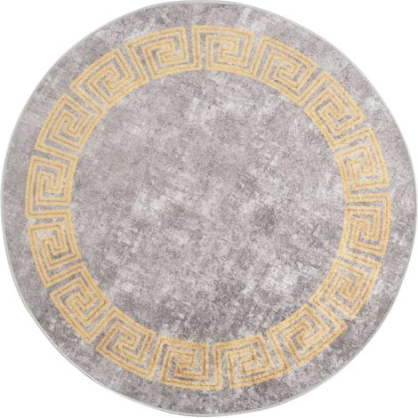 Tapis lavable antidérapant, Tapis de salon, Tapis Intérieur & Extérieur φ120 cm Gris MKS33812 (1/5)