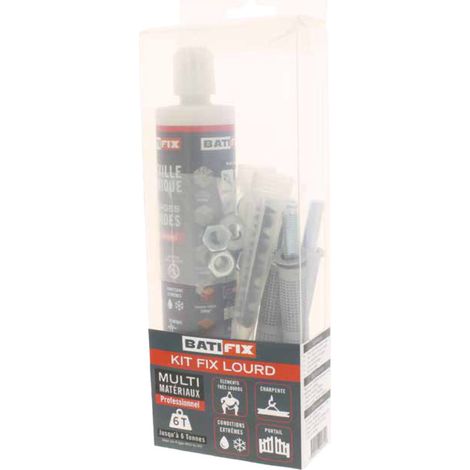 Kit de scellement chimique 300mL – Prise rapide pour supports lourds – Poids supporté jusqu'à 6 tonnes – Cartouche réutilisable – Batifix