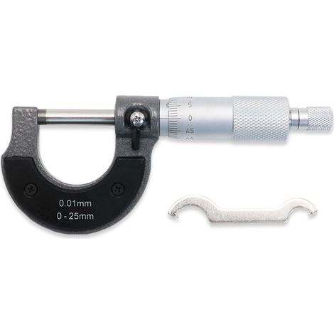 Micrometro di precisione da 0-25 mm con tolleranza di 0,01 mm, calibro metrico esterno, strumento di misurazione. (1/4)