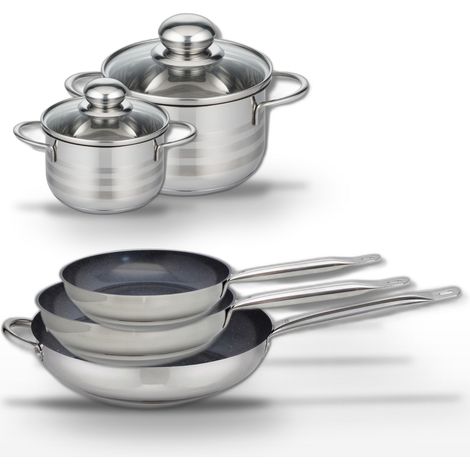 Lot 3 Poêles 24/28/32cm et 2 Faitouts 12/16cm Elo Profi Therm Platinum (1/5)