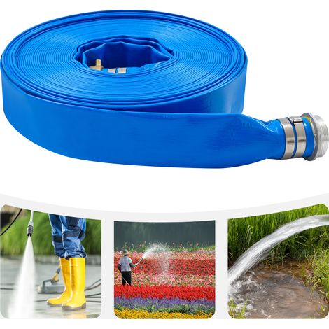 2" x 100 ft Backwash Hose for Swimming Pools, Heavy Duty PVC Lay Flat Water Discharge Hose,Durable Pool Drain Hose for Pump And Filters (1/5)