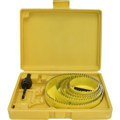 Kit de 8 scies cloches carbure 64‑127mm pour percer bois et PVC, forets ronds à trous pour perceuse. (1/5)