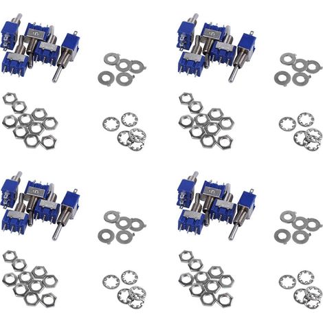 Lot de 20 mini interrupteurs à bascule à verrouillage 2 positions, 3 A/250 V ou 6 A/125 V, à polarité unique (SPDT). (1/5)