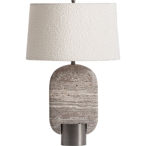 Lampe à poser art déco en bronze gris - gris bronze et marbre clair (1/3)