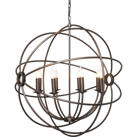 Visconte Capri Ceiling Pendant Orbital Candle 8 Light - Bronze Litecraft (1/5)