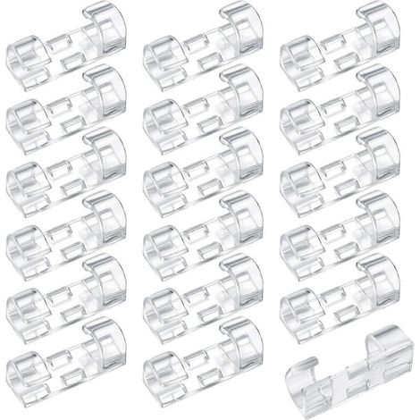 120 attaches-câbles autocollantes, clips de gestion des câbles, organisateur de câbles transparent, porte-câbles-AquaForge (1/5)