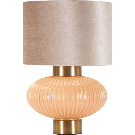 Dmora Tischlampe Fanoti, Benötigt 1 Glühbirne, Lampenschirm, Fassung E27, Perlmuttrosa