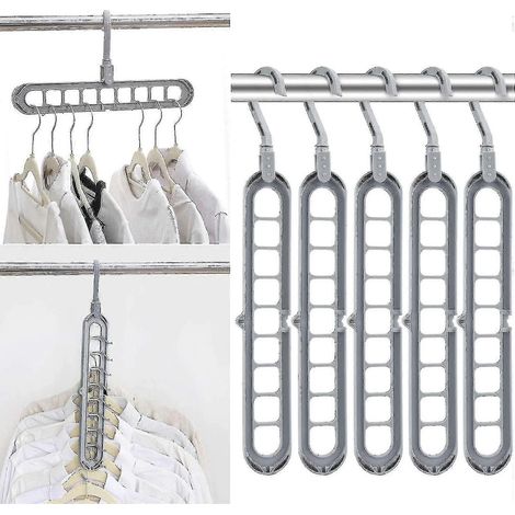 2024 - Organisateur de cintres, cintres multifonctionnels en plastique de qualité supérieure, ouverture en forme de S, crochet pivotant à 360° (1/3)