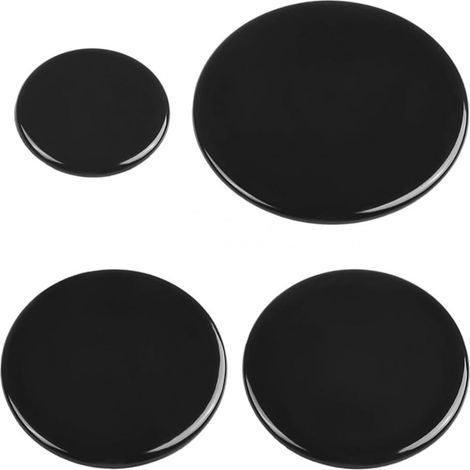 Set mit 4 universellen Brennerabdeckungen für Gasherde: 55 mm, 75 mm, 100 mm, flache Brennerkappen für Einbau-Gasherde, Kochfeldzubehör (1/5)