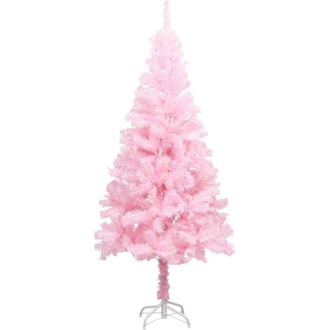 Albero di Natale  Albero natalizio  Albero festivo Preilluminato con Palline Rosa 180 cm PVC (1/5)