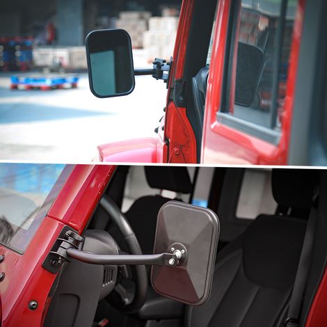 Eosnow Seitenspiegel, Tür-Aus-Spiegel, rechteckig, 4x4-Offroad-Schnellspanner, Ersatz für Jeep Wrangler
