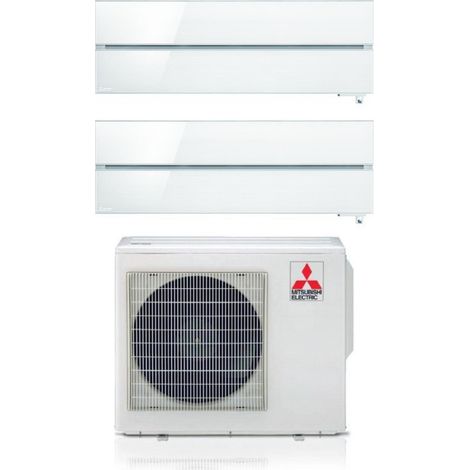 Mitsubishi Electric Dual Split Inverter-Klimagerät Serie Kirigamine Style MSZ-LN 12+18 mit MXZ-3F68VF Pearl White R-32 Wi-Fi Integrated Colour 12000+18000