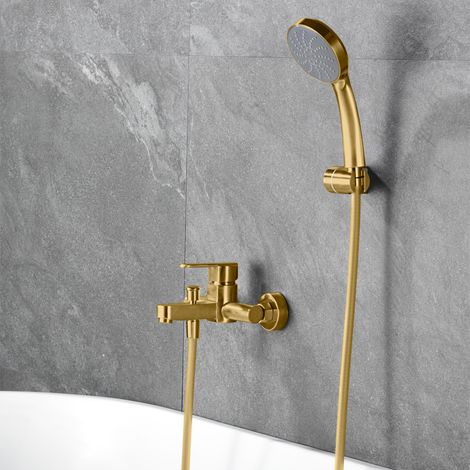 Imex -  Grifo Monomando Ducha y Bañera  Oro Serie  Roma