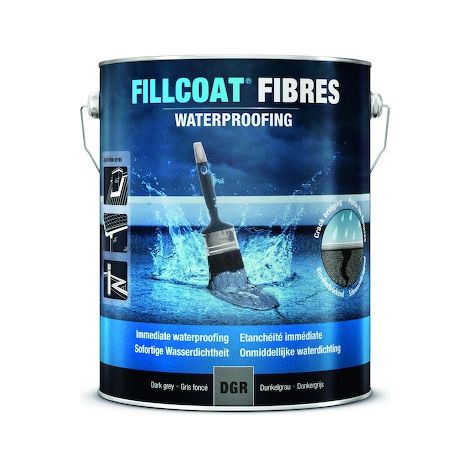 Rust-Oleum – Revêtement d'étanchéité 5 L gris foncé – Pour PVC, bois, béton – Arrête les fuites instantanément – Ultra résistant 100kg/cm2
