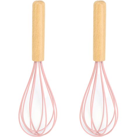 Fouet - Silicone Et Bois - Pour Oeufs Blancs Doeufs Pates A Gateaux Sauces Jus De Viande - 1 Piece (1/5)