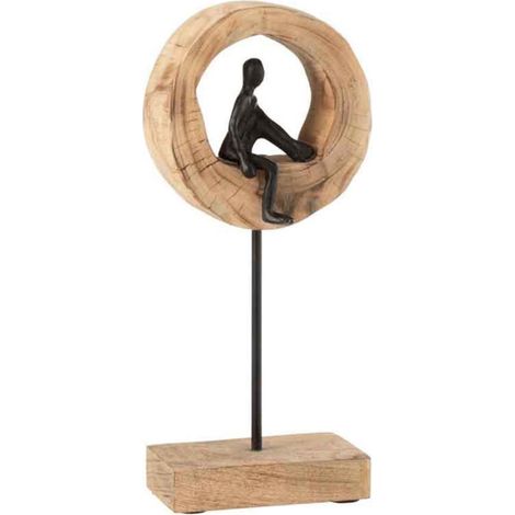 Statuette Déco "Figurine Pensive" 38cm Naturel