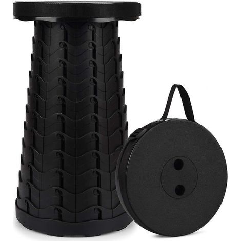 Tabouret pliant portable noir (1/5)