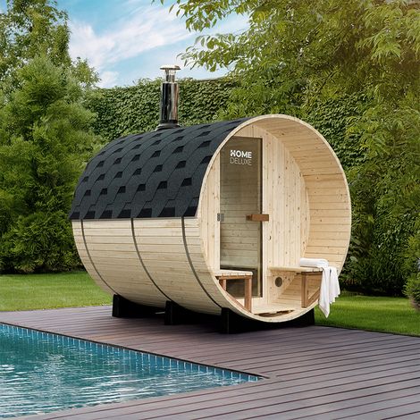 HOME DELUXE Fasssauna mit Holzofen LAGOM DELUXE