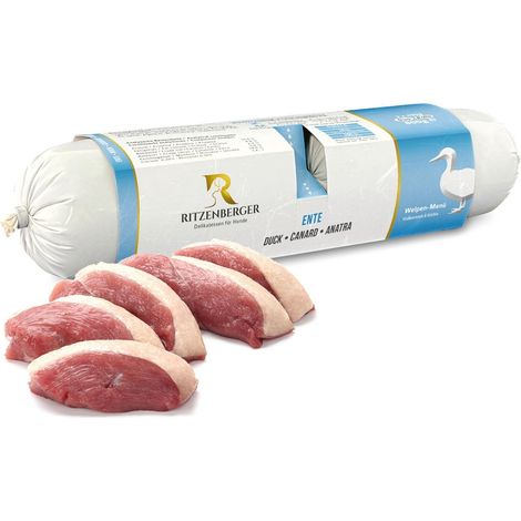 Ente mit Kürbis  Doppelbrötchen (2x400g)  Nassfutter für Welpen  Ritzenberger