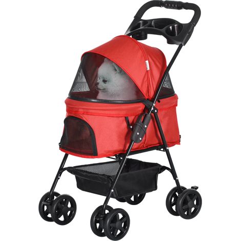 Chenille pliable fenêtre treillis toit amovible porte-gobelet panier sol cadre métallique rouge 67 x 45 x 96 cm
