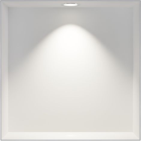 BERNSTEIN - Cabina de ducha de acero inoxidable + foco LED, repisa de ducha empotrada NT303010X - 30x30x10cm (AlxAnxPr) - Blanco, 1x Foco cromado