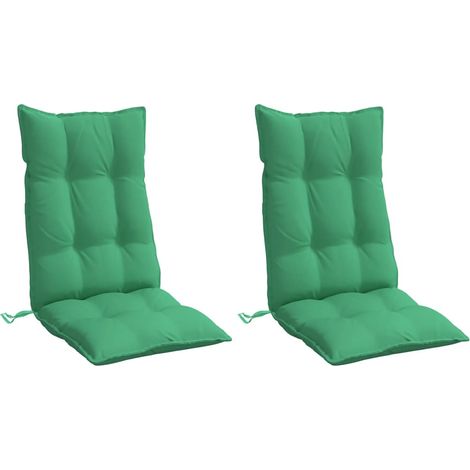 vidaXL Cuscini per Sedia con Schienale Alto 2 pz Verde Tessuto Oxford