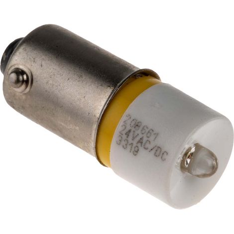 Voyant à LED Jaune, culot BA9S, 24V c.a. / V c.c. ( Prix pour 1 )