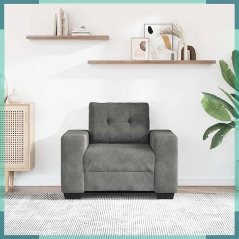 4105099 Fauteuil gris foncé 100x78x80 cm velours (1/5)
