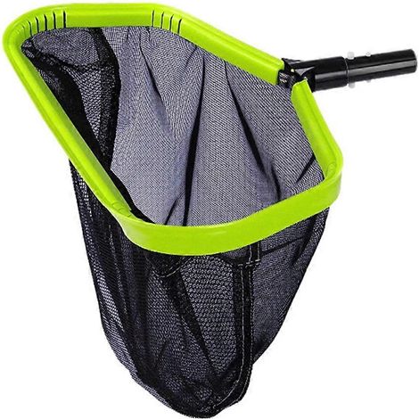 Épuisette de piscine améliorée, filet à feuilles professionnel à mailles ultra-fines pour le nettoyage, avec sac poubelle double couche profond. (1/5)