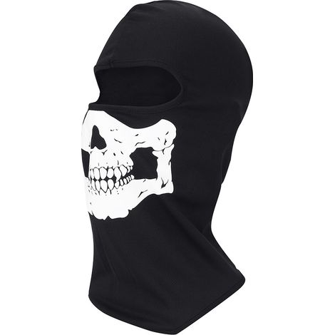 Masque intégral noir (tissu en maille) pour cosplay de squelette fantôme crâne, militaire, randonnée et cyclisme (1/5)