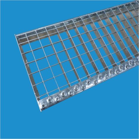 Commentfer – Marche caillebotis acier galvanisé 600 x 240 mm – Antidérapante – Haute résistance mécanique – Fixation rapide pour escaliers industriels