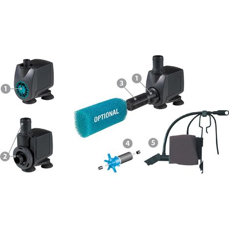POMPA RICICLO RICIRCOLO ACQUARIO LAGHETTO STAGNO REGOLABILE 400-1200 L/H 15 WATT (1/2)