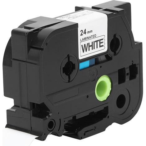 24mm Bande Étiqueteuse Laminée Blanc sur Noir pour Brother TZe-221/621 PT-7600 PT-P700 PT-2730 (1/5)