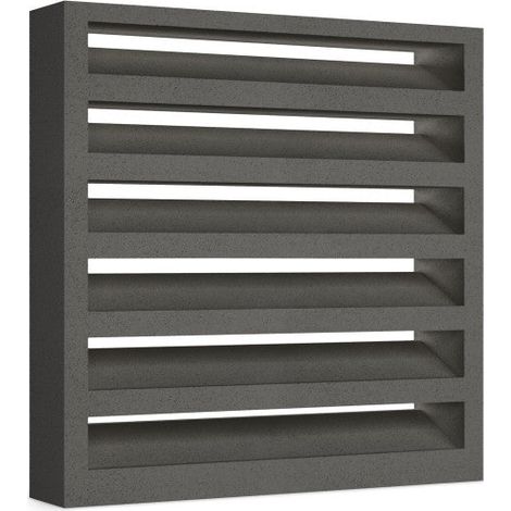 Persiana de Hormigón para Ventilación - Lamas Fijas Sin Mantenimiento - 40 × 40 × 8 cm - Unidad - Negro