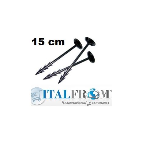CONF. 10pz - CHIODO IN PLASTICA 15cm PER FISSAGGIO TELO PACCIAMATURA A TERRENO