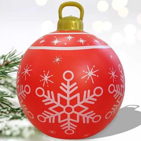 Boule De Noël Gonflable - 75 cm - Alimentation Par Piles - Décoration Extérieure Et Intérieure - 1 Pièce