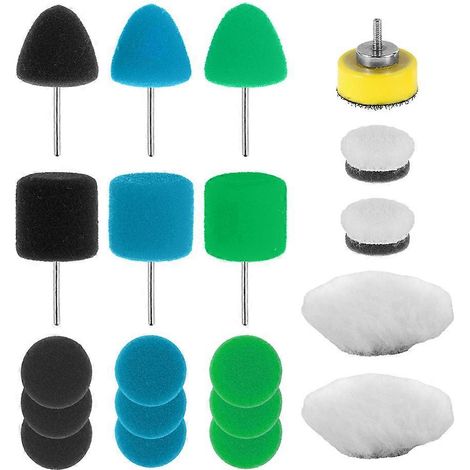 Lot de 20 mini tampons de polissage, tampons de polissage pour petites surfaces de voiture, tampons de polissage en laine éponge résistants à l'usure (1/5)