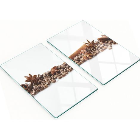 Plateaux de service en verre pour apéritifs, grains de café et cannelle, 2 x 30 x 52 cm (1/5)