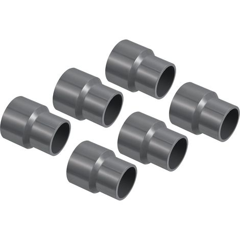 PVC Réducteur Tuyau Raccord 40x32mm, 6 Paquet Droit Couplage Adaptateur Connecteur, Gris (1/5)