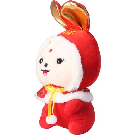 Plüschhase zum neuen Jahr, Spielzeug für Kinder und Erwachsene, Büro, niedliches, weiches Plüschtier, Puppe, Dekoration für Zuhause, 20 cm (1/5)